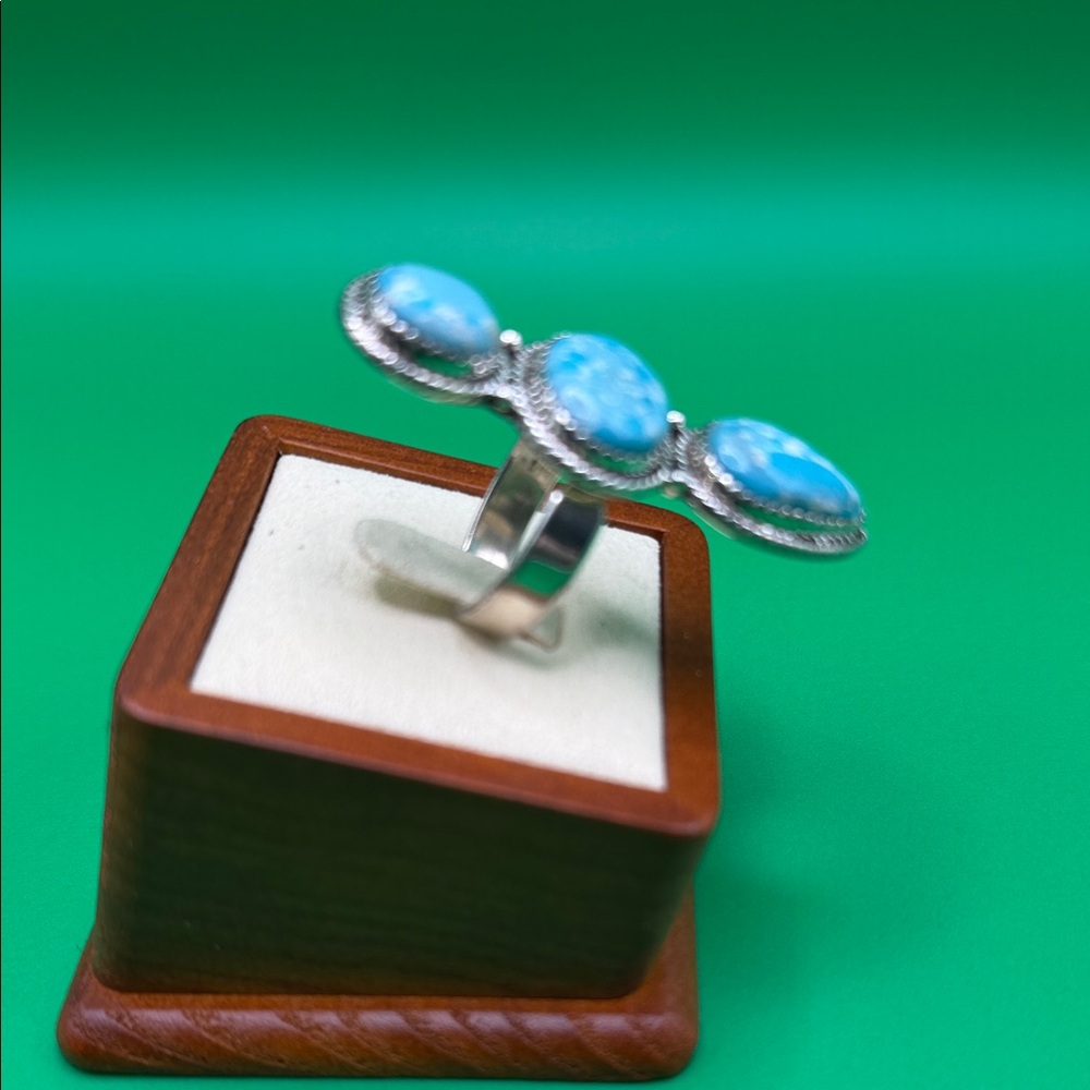 Whitewater Turquoise Adjustable Ring - image 2